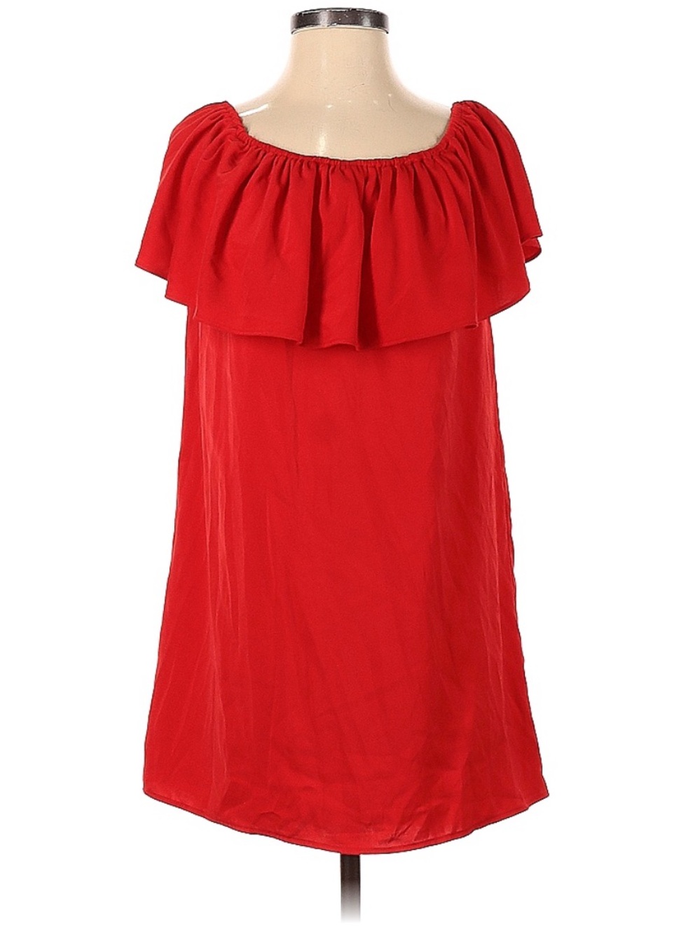 Forever 21 Red Off-Shoulder Ruffle Dress